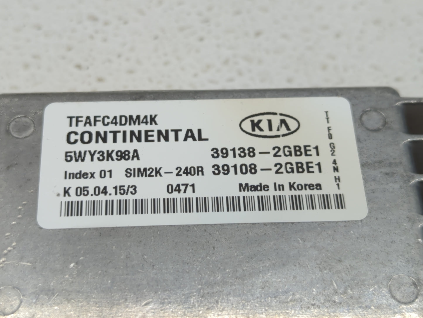 2014-2015 Kia Optima PCM Engine Control Computer ECU ECM PCU OEM P/N:39108-2GBE1 39138-2GBE1, 391082GBE1 Fits Fits 2014 2015