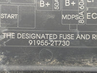 2014-2015 Kia Optima Fusebox Fuse Box Panel Relay Module P/N:91955-2T730 Fits Fits 2014 2015 OEM Used Auto Parts - Oemusedau
