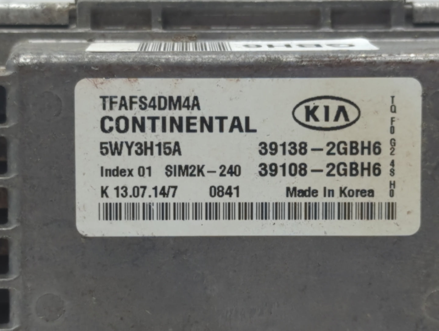 2014-2015 Kia Optima PCM Engine Control Computer ECU ECM PCU OEM P/N:39108-2GBH6 39138-2GBH6, 39108-2GBE6 Fits Fits 2014 201