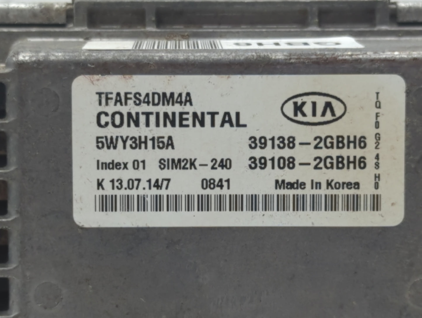 2014-2015 Kia Optima PCM Engine Control Computer ECU ECM PCU OEM P/N:39108-2GBH6 39138-2GBH6, 39108-2GBE6 Fits Fits 2014 201