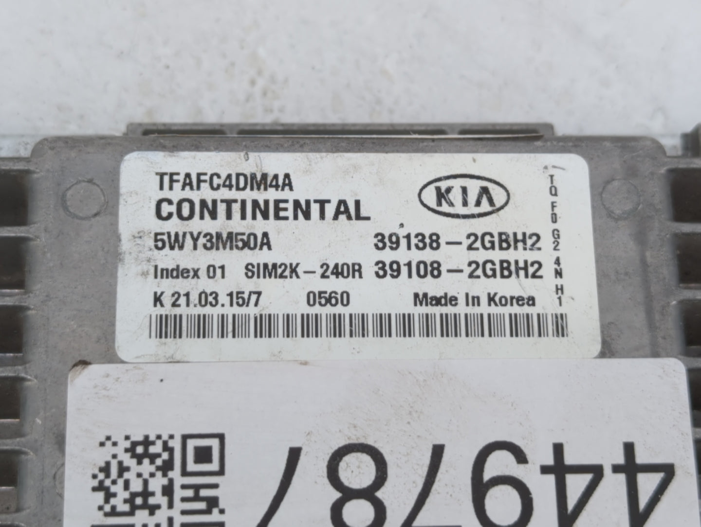 2015 Kia Optima PCM Engine Control Computer ECU ECM PCU OEM P/N:39108-2GBH2 39138-2GBH2 Fits OEM Used Auto Parts - Oemusedau