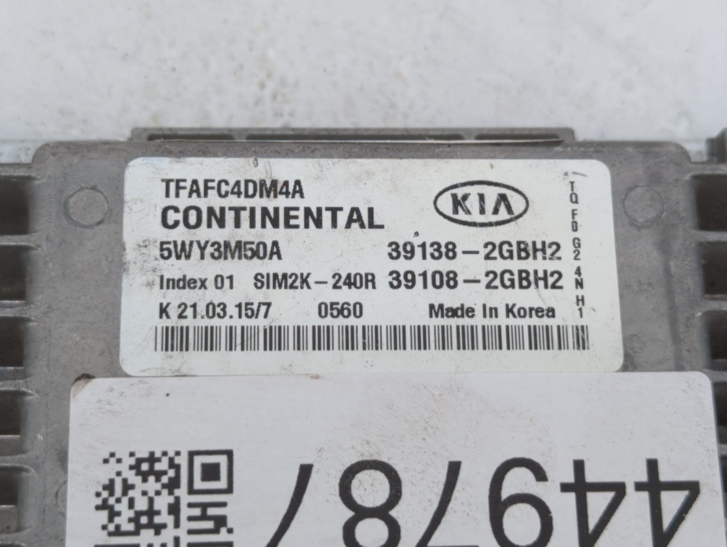 2015 Kia Optima PCM Engine Control Computer ECU ECM PCU OEM P/N:39108-2GBH2 39138-2GBH2 Fits OEM Used Auto Parts - Oemusedau