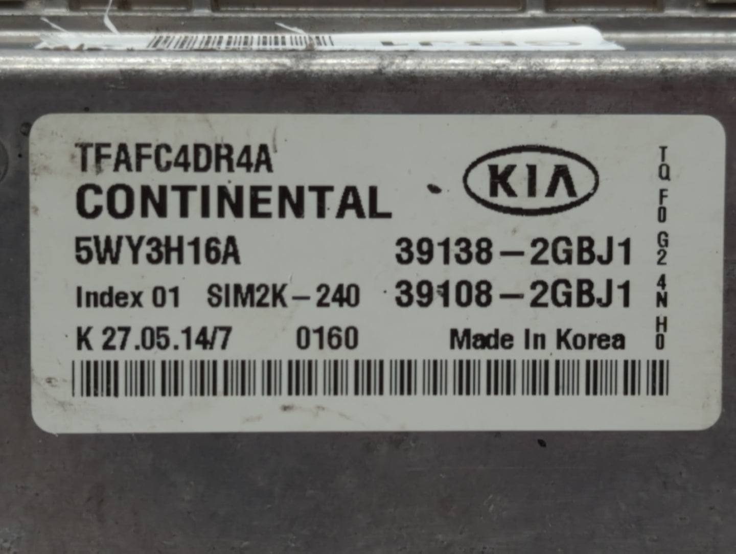 2015 Kia Optima PCM Engine Control Computer ECU ECM PCU OEM P/N:39108-2GBJ1 39138-2GBJ1 Fits OEM Used Auto Parts - Oemusedau