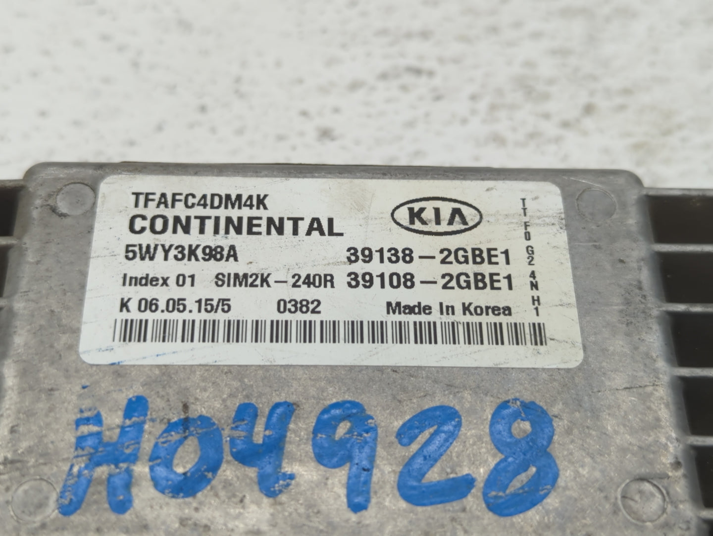 2014-2015 Kia Optima PCM Engine Control Computer ECU ECM PCU OEM P/N:39108-2GBE1 39138-2GBE1, 391082GBE1 Fits Fits 2014 2015