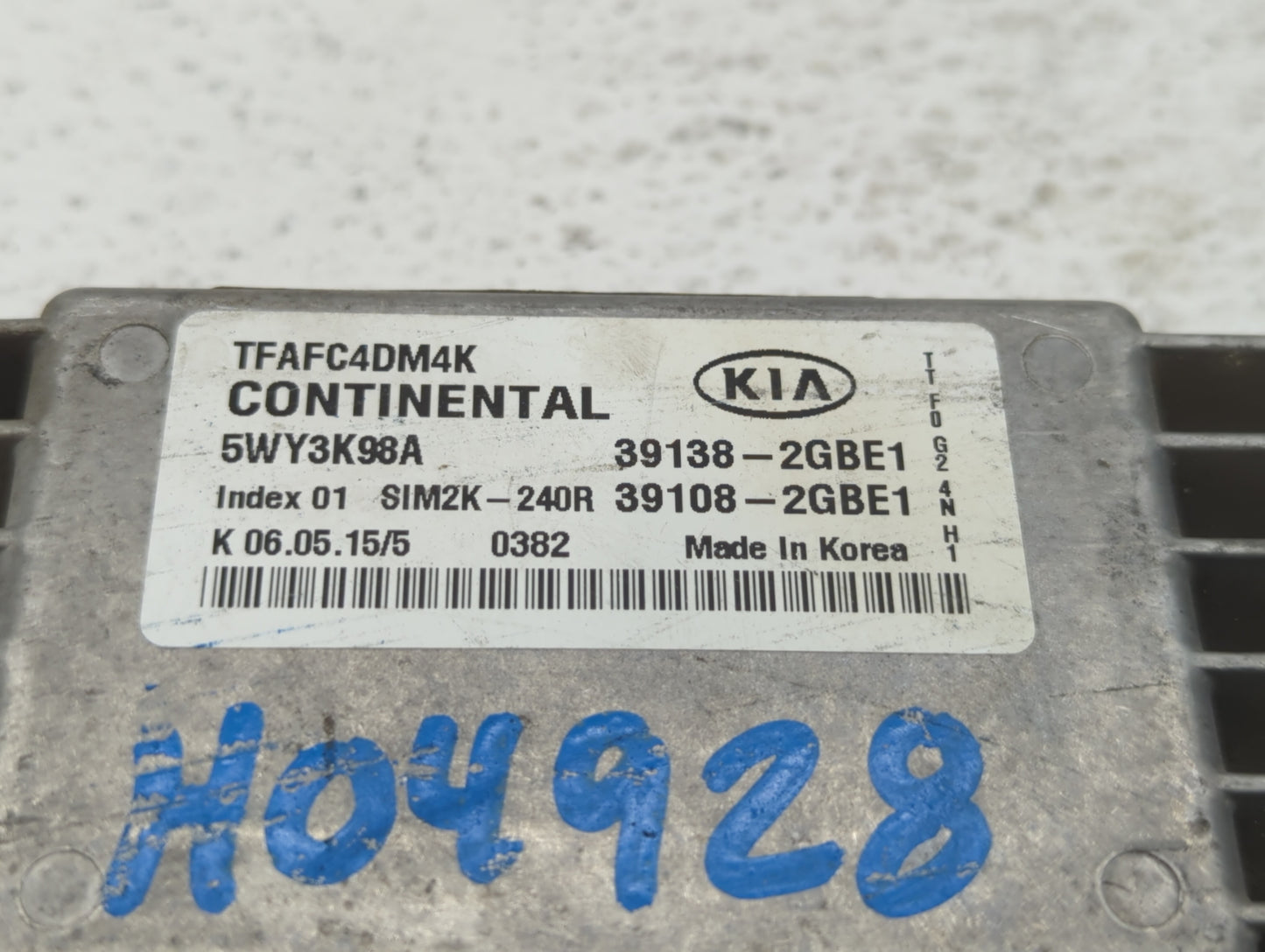 2014-2015 Kia Optima PCM Engine Control Computer ECU ECM PCU OEM P/N:39108-2GBE1 39138-2GBE1, 391082GBE1 Fits Fits 2014 2015