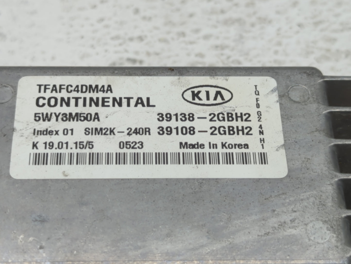 2015 Kia Optima PCM Engine Control Computer ECU ECM PCU OEM P/N:39108-2GBH2 39138-2GBH2 Fits OEM Used Auto Parts - Oemusedau