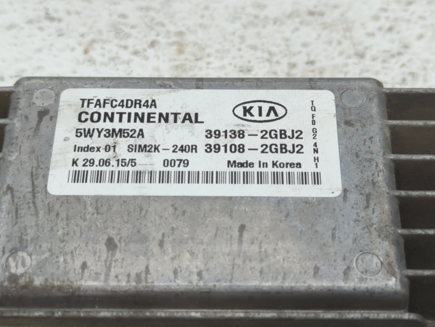 2015 Kia Optima PCM Engine Control Computer ECU ECM PCU OEM P/N:39108-2GBJ2 39138-2GBJ2 Fits OEM Used Auto Parts - Oemusedau