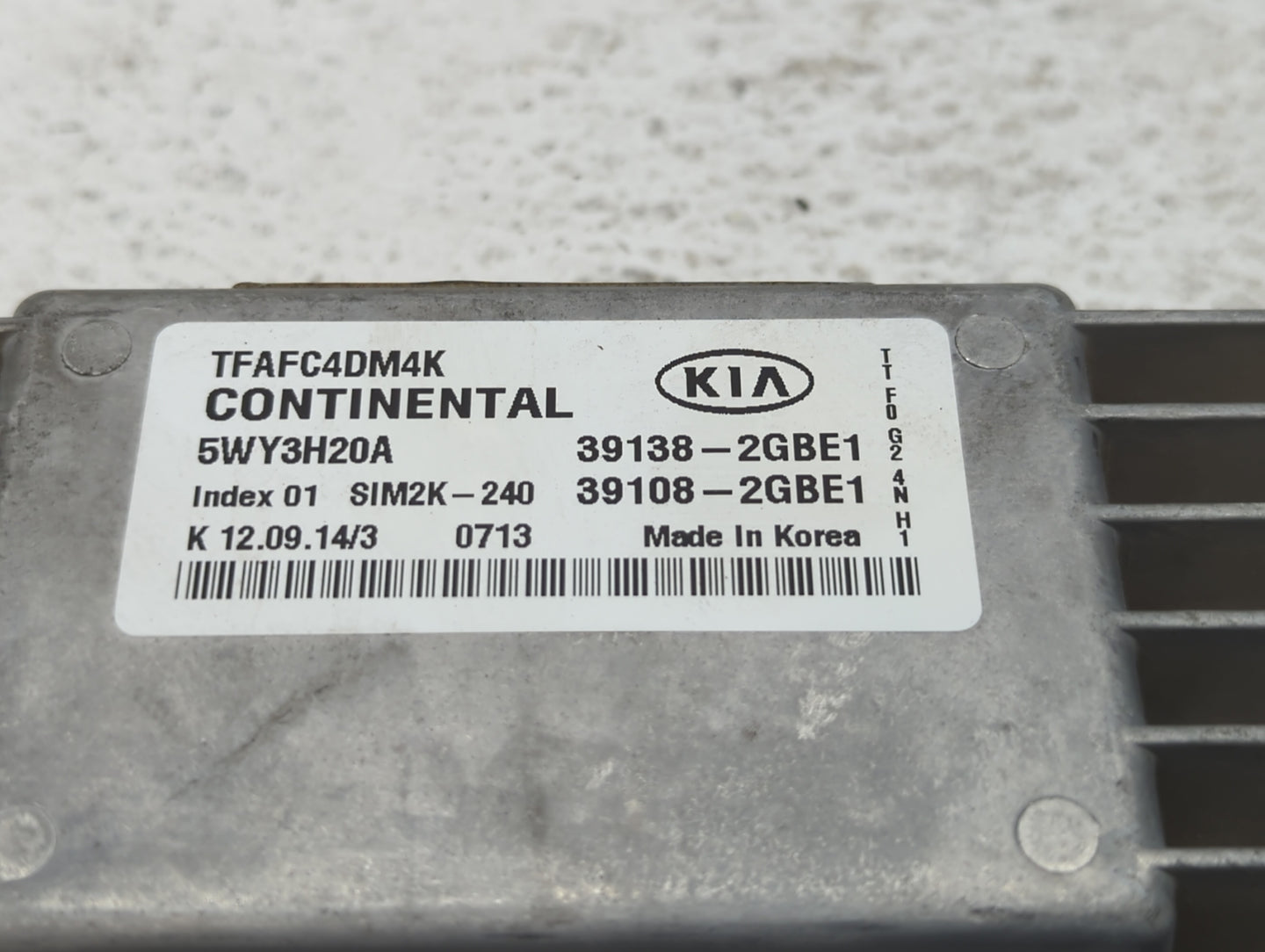 2014-2015 Kia Optima PCM Engine Control Computer ECU ECM PCU OEM P/N:39108-2GBE1 39138-2GBE1, 391082GBE1 Fits Fits 2014 2015