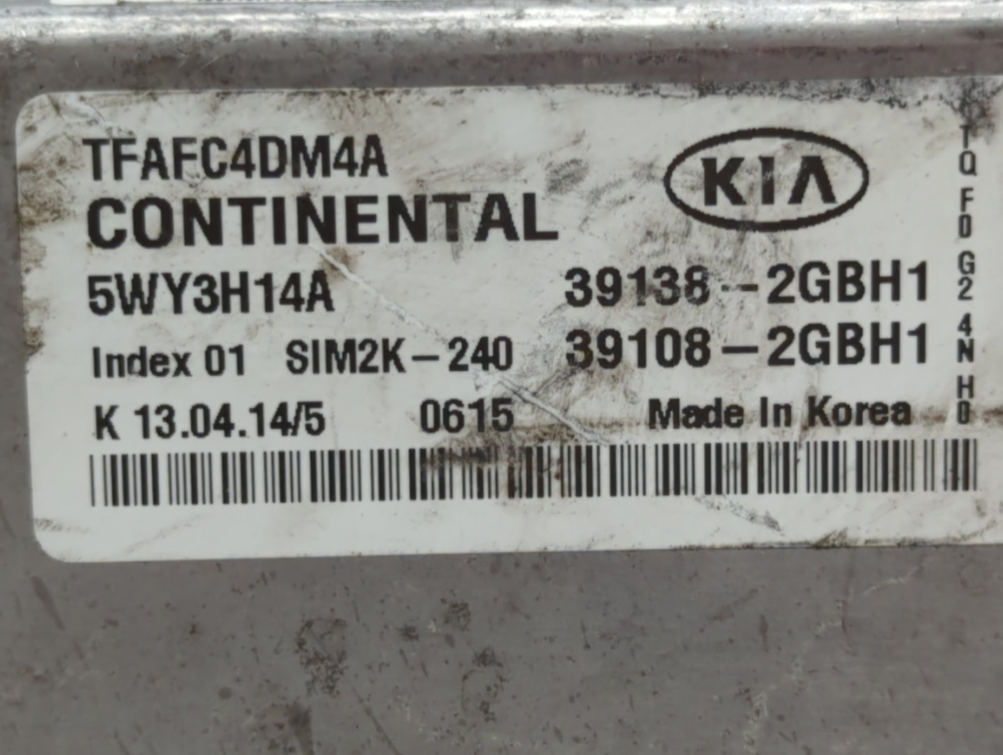 2015 Kia Optima PCM Engine Control Computer ECU ECM PCU OEM P/N:39138-2GBH1 39108-2GBH1, 39138-2GBH2, 39108-2GBH2 Fits OEM U
