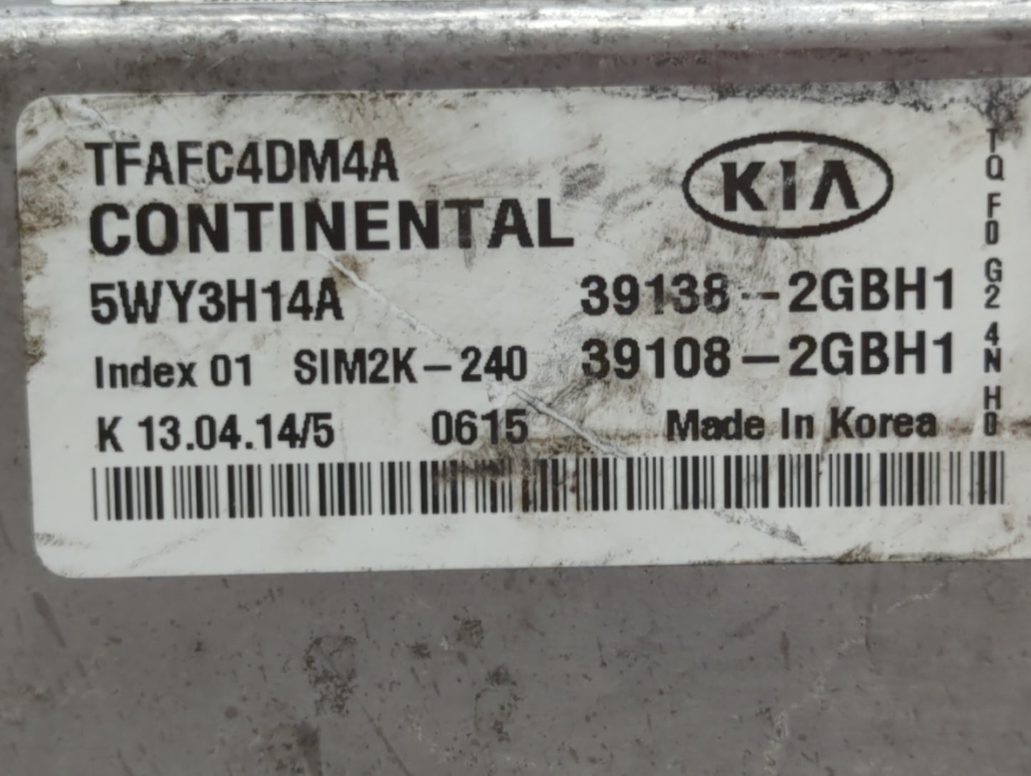 2015 Kia Optima PCM Engine Control Computer ECU ECM PCU OEM P/N:39138-2GBH1 39108-2GBH1, 39138-2GBH2, 39108-2GBH2 Fits OEM U