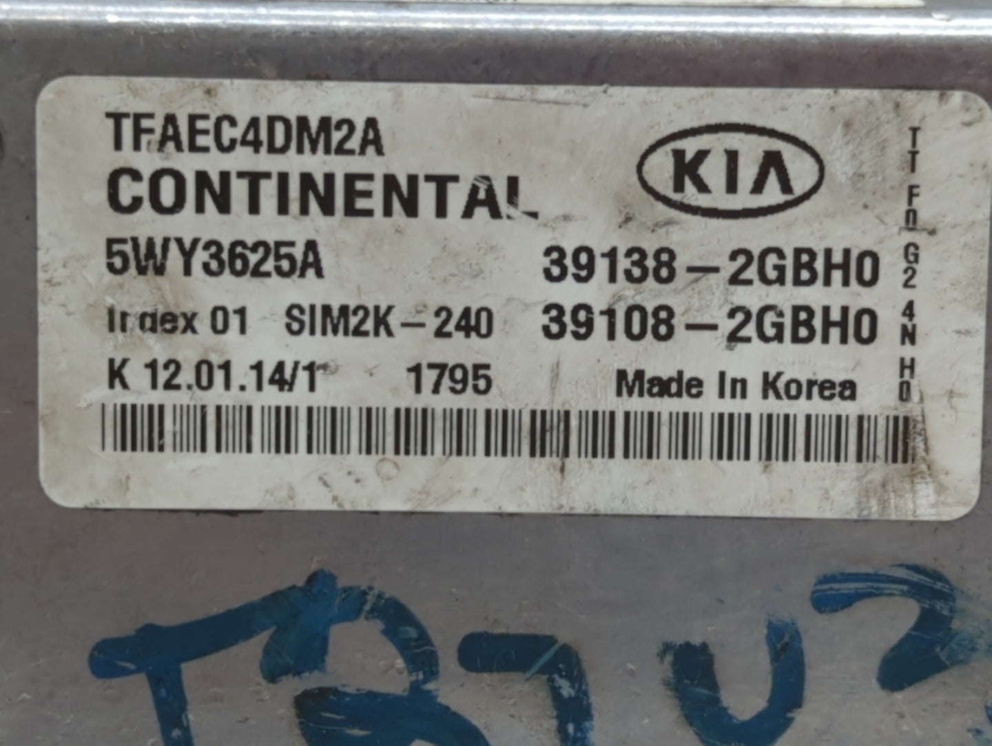 2014-2015 Kia Optima PCM Engine Control Computer ECU ECM PCU OEM P/N:39138-2GBH0 39108-2GBH0 Fits Fits 2014 2015 OEM Used Au