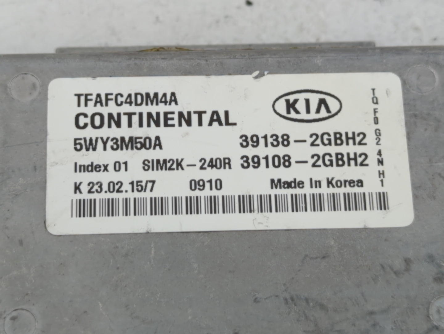 2015 Kia Optima PCM Engine Control Computer ECU ECM PCU OEM P/N:39108-2GBH2 39138-2GBH2 Fits OEM Used Auto Parts - Oemusedau