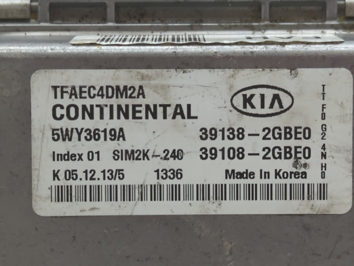 2014-2015 Kia Optima PCM Engine Control Computer ECU ECM PCU OEM P/N:39108-2GBE1 39138-2GBE1, 391082GBE1 Fits Fits 2014 2015