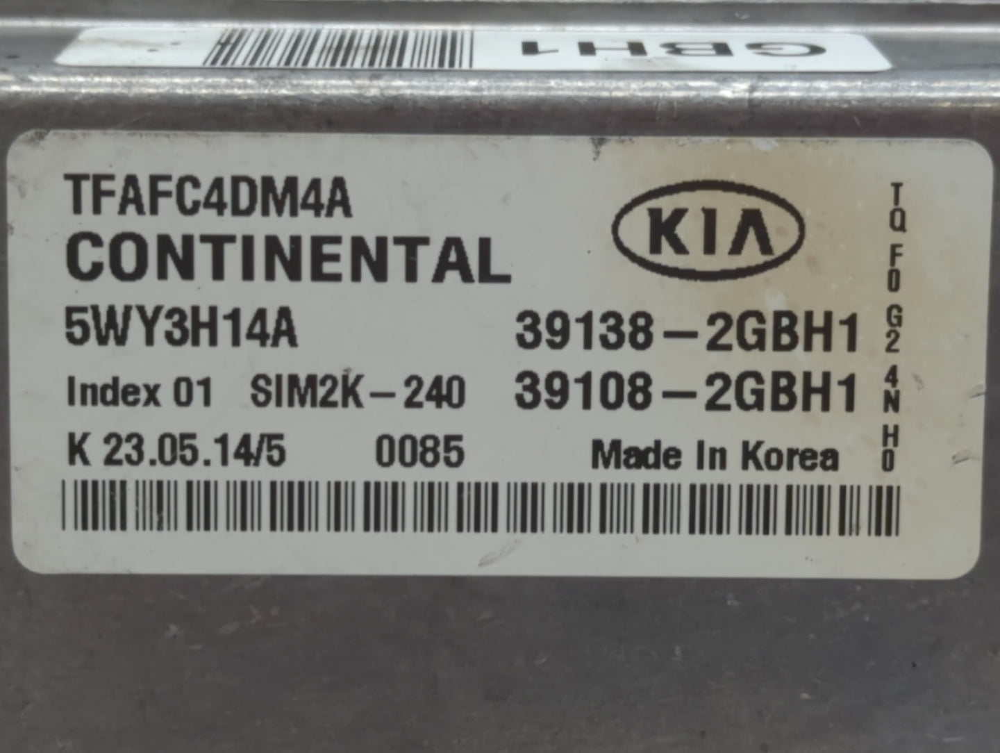 2015 Kia Optima PCM Engine Control Computer ECU ECM PCU OEM P/N:39108-2GBH1 39138-2GBH1, 39138-2GBH2, 39108-2GBH2 Fits OEM U