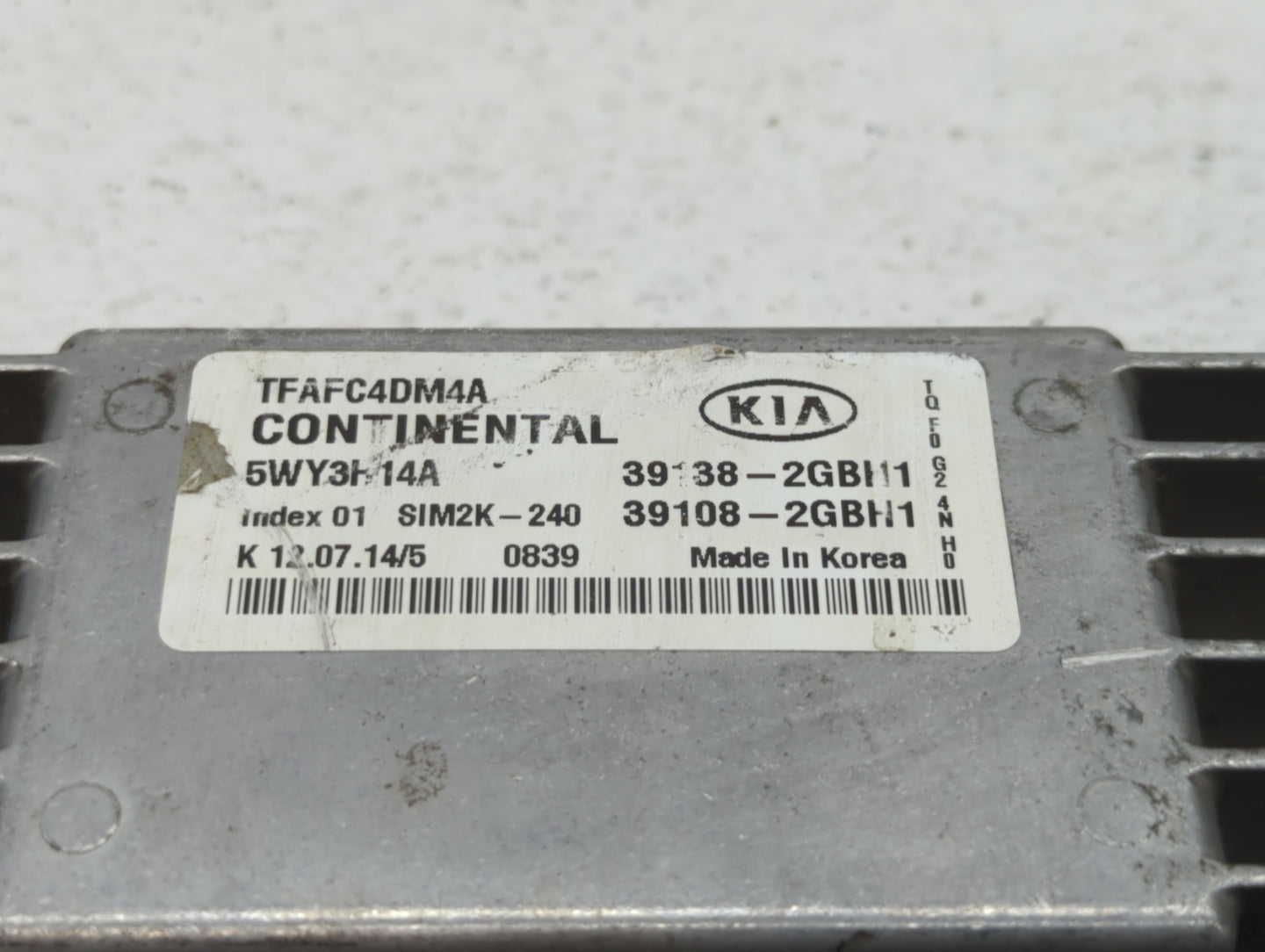 2015 Kia Optima PCM Engine Control Computer ECU ECM PCU OEM P/N:39108-2GBH1 39138-2GBH1, 39138-2GBH2, 39108-2GBH2 Fits OEM U