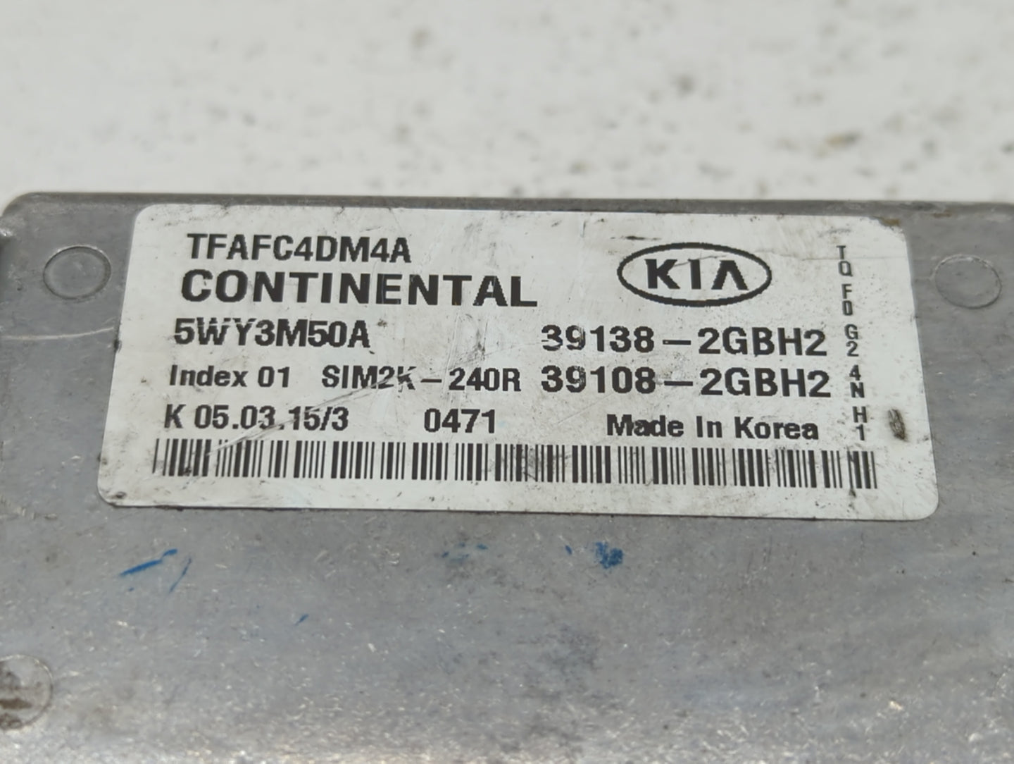 2015 Kia Optima PCM Engine Control Computer ECU ECM PCU OEM P/N:39108-2GBH2 39138-2GBH2 Fits OEM Used Auto Parts - Oemusedau