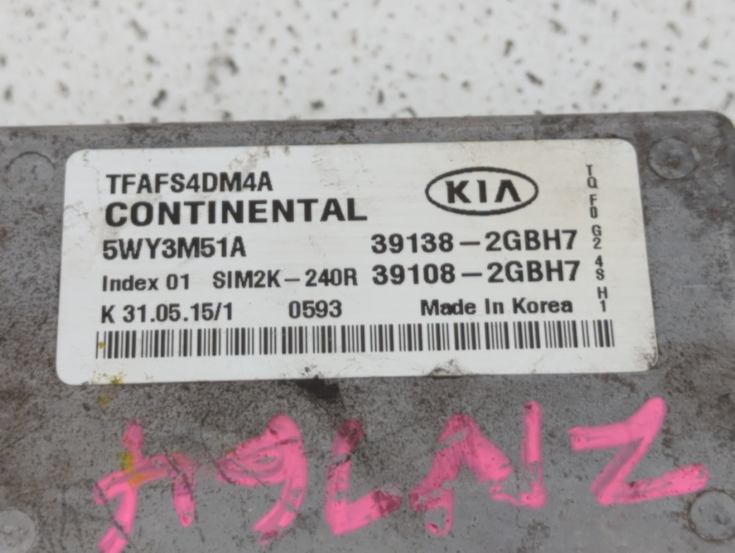 2015 Kia Optima PCM Engine Control Computer ECU ECM PCU OEM P/N:39138-2GBH7 39108-2GBH6, 39138-2GBH6, 36108-2GBH7 Fits OEM U