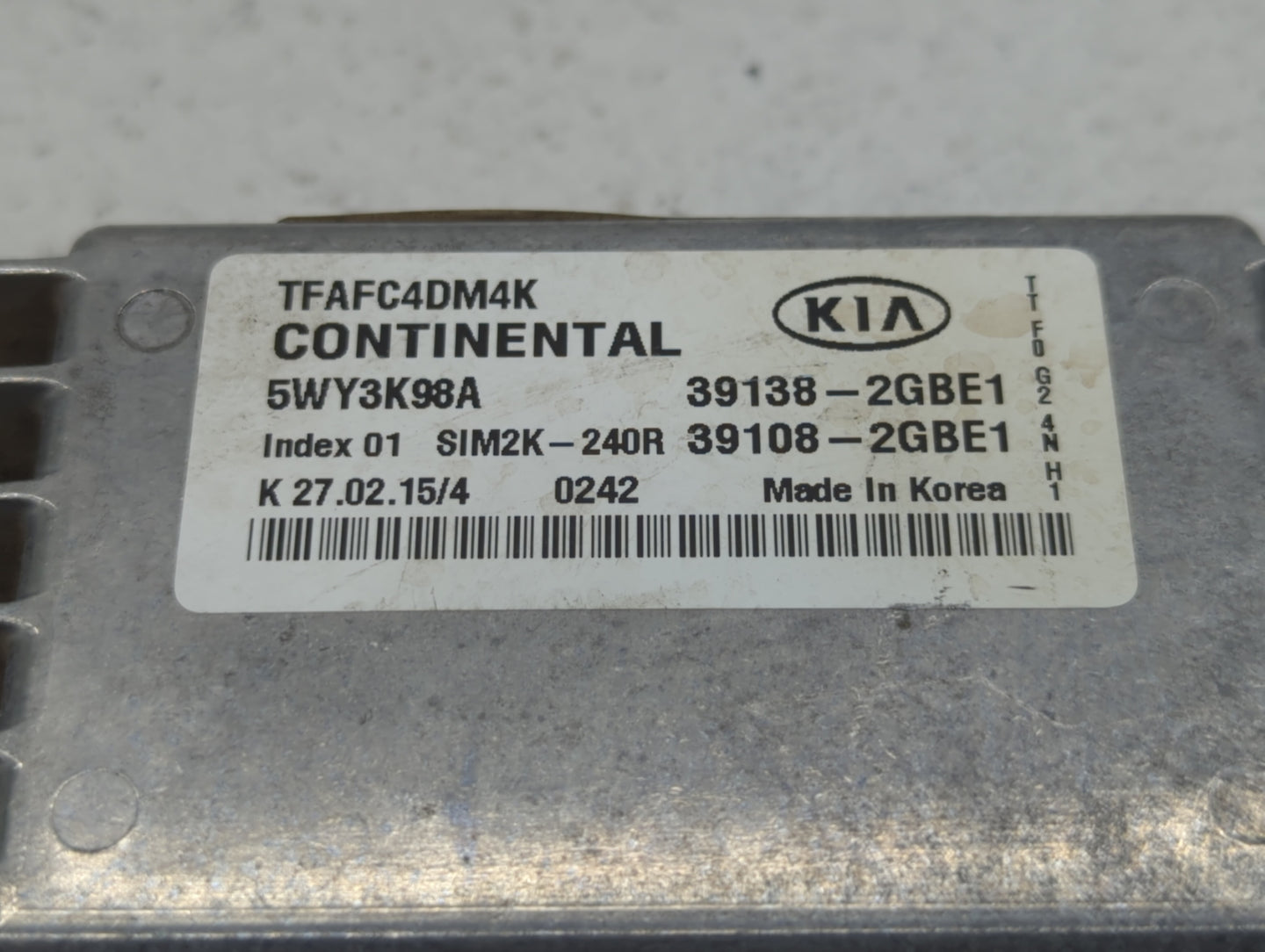 2015 Kia Optima PCM Engine Control Computer ECU ECM PCU OEM P/N:39138-2GBE1 39108-2GBE1, 39108-2GBH2, 39138-2GBH2 Fits OEM U