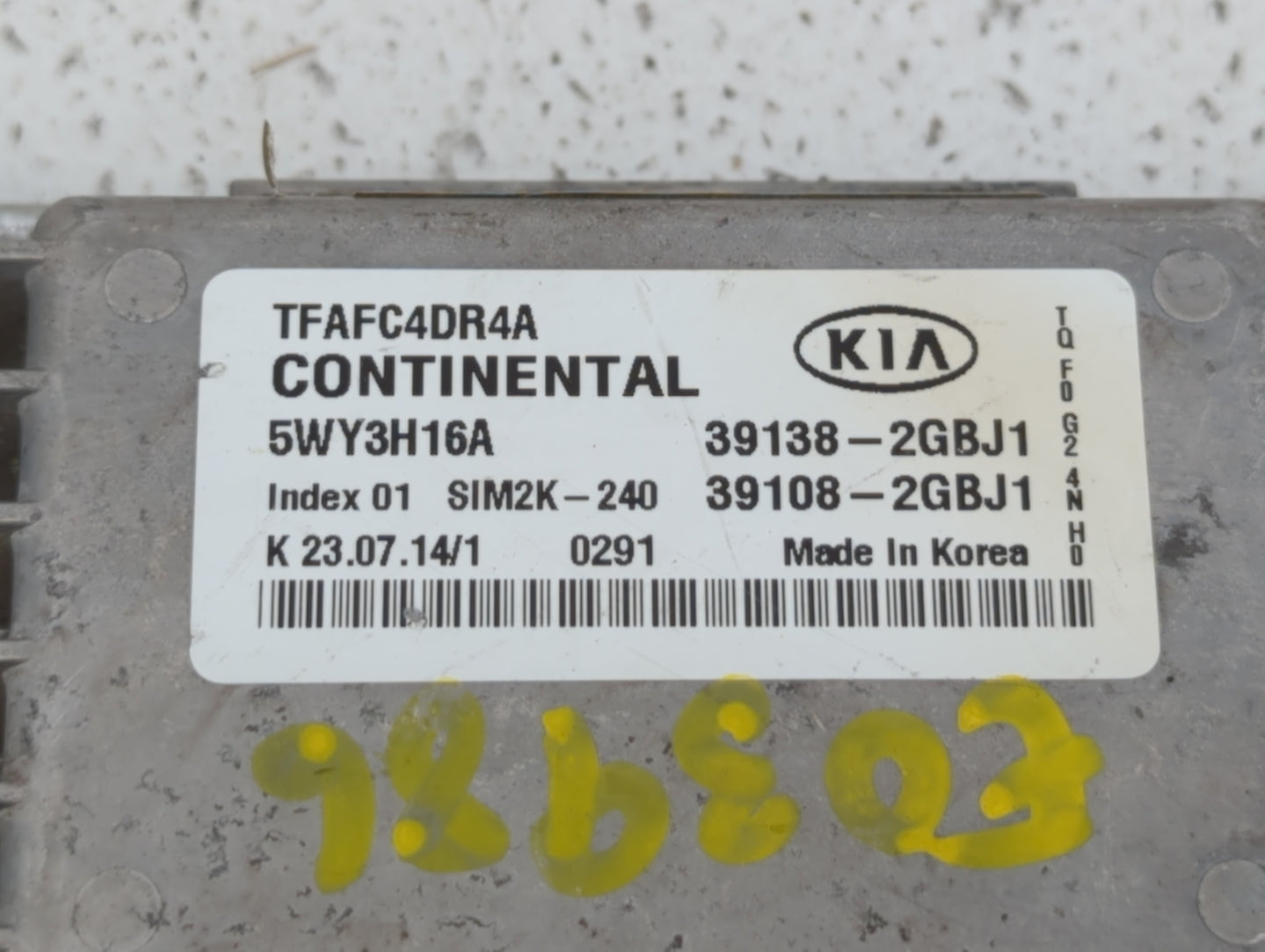 2015 Kia Optima PCM Engine Control Computer ECU ECM PCU OEM P/N:39108-2GBJ1 39138-2GBJ1 Fits OEM Used Auto Parts - Oemusedau
