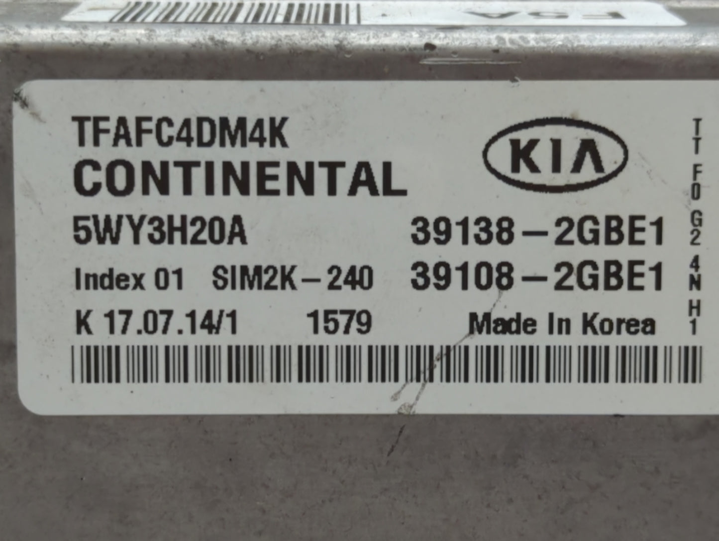 2014-2015 Kia Optima PCM Engine Control Computer ECU ECM PCU OEM P/N:39108-2GBE1 39108-2GBH2, 39138-2GBH2 Fits Fits 2014 201