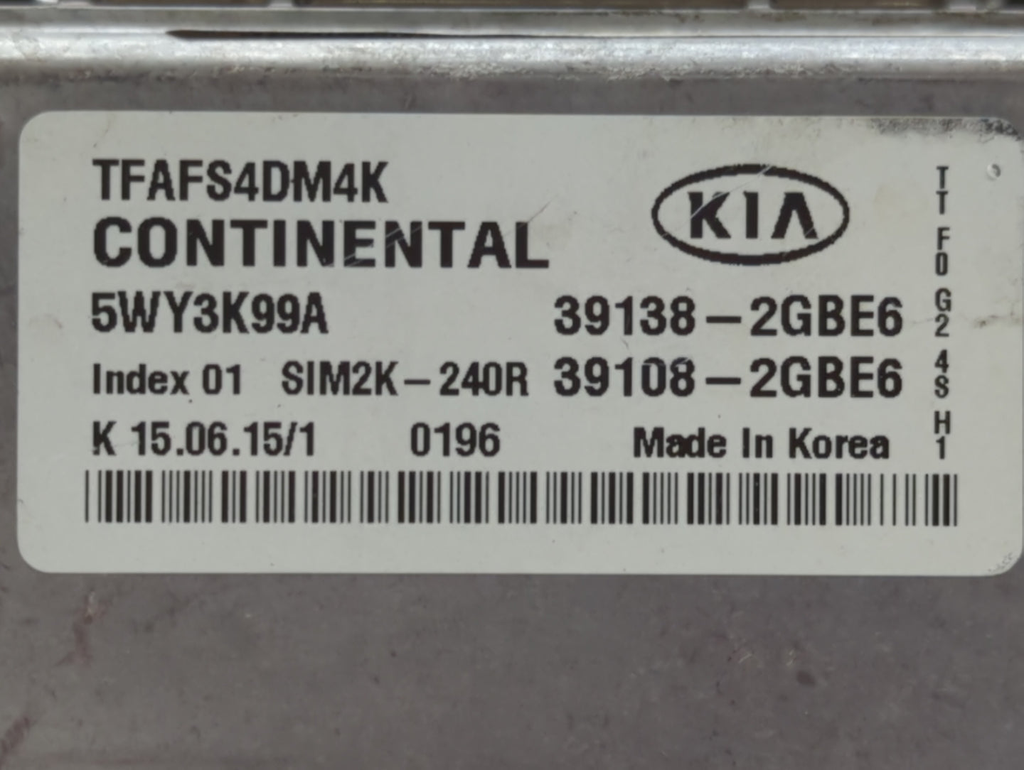 2014-2015 Kia Optima PCM Engine Control Computer ECU ECM PCU OEM P/N:39138-2GBE6 39108-2GBH7, 39138-2GBH7 Fits Fits 2014 201