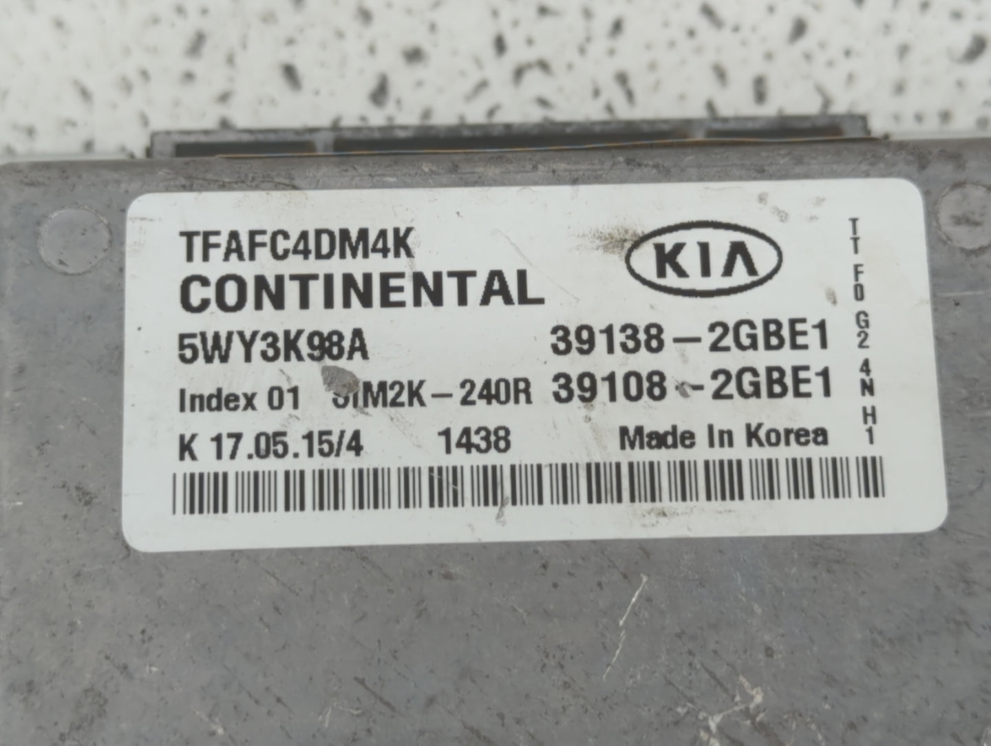 2014-2015 Kia Optima PCM Engine Control Computer ECU ECM PCU OEM P/N:39108-2GBE1 39108-2GBH2, 39138-2GBH2 Fits Fits 2014 201