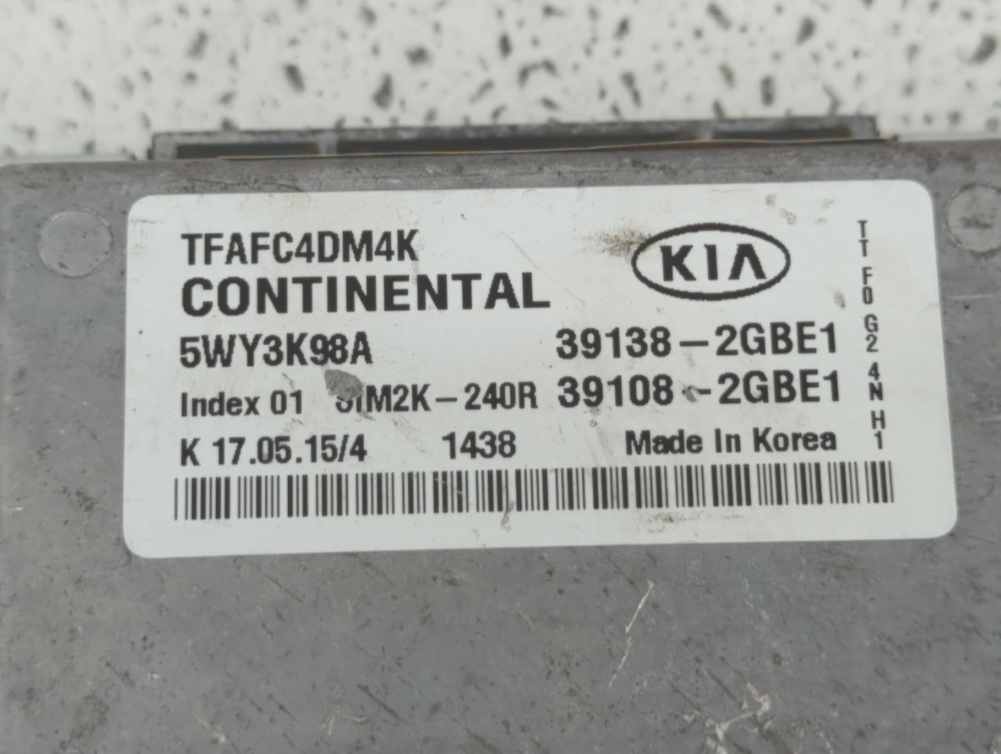2014-2015 Kia Optima PCM Engine Control Computer ECU ECM PCU OEM P/N:39108-2GBE1 39108-2GBH2, 39138-2GBH2 Fits Fits 2014 201