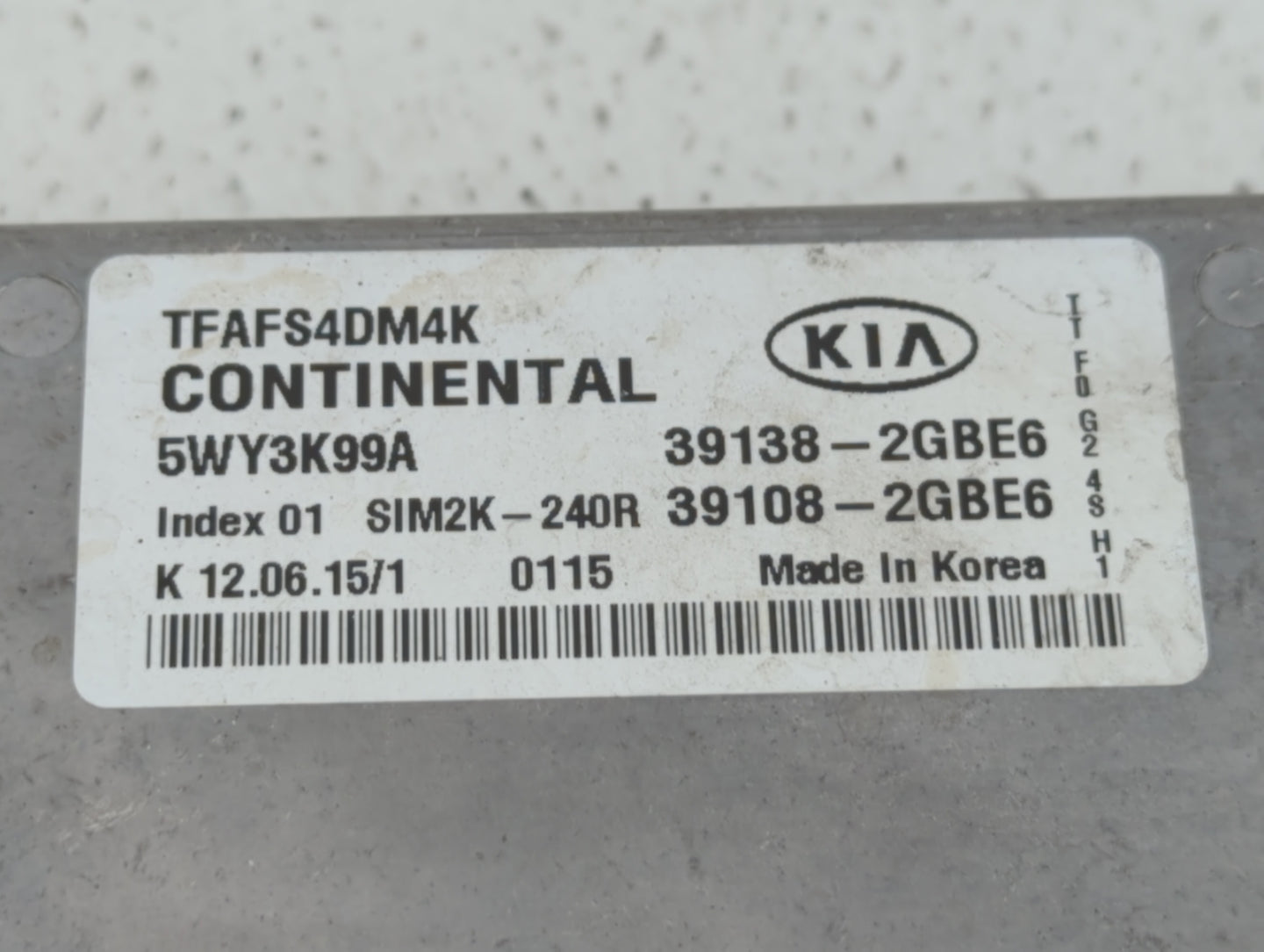 2014-2015 Kia Optima PCM Engine Control Computer ECU ECM PCU OEM P/N:39108-2GBE6 39138-2GBE6, 39108-2GBH7 Fits Fits 2014 201