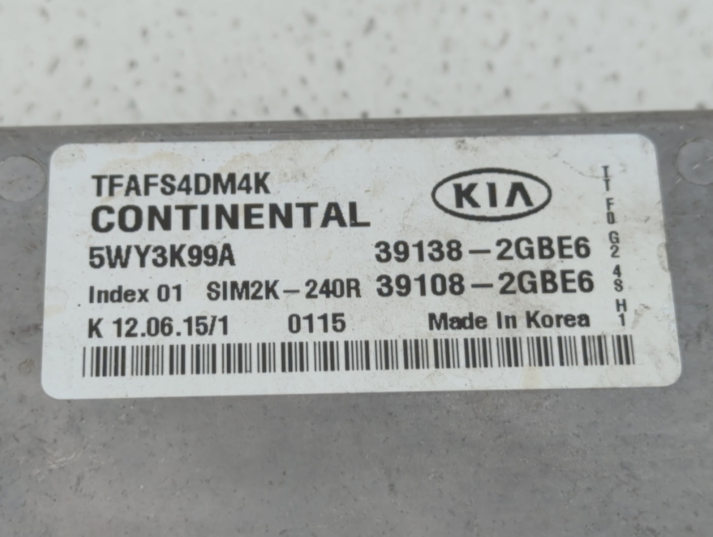 2014-2015 Kia Optima PCM Engine Control Computer ECU ECM PCU OEM P/N:39108-2GBE6 39138-2GBE6, 39108-2GBH7 Fits Fits 2014 201