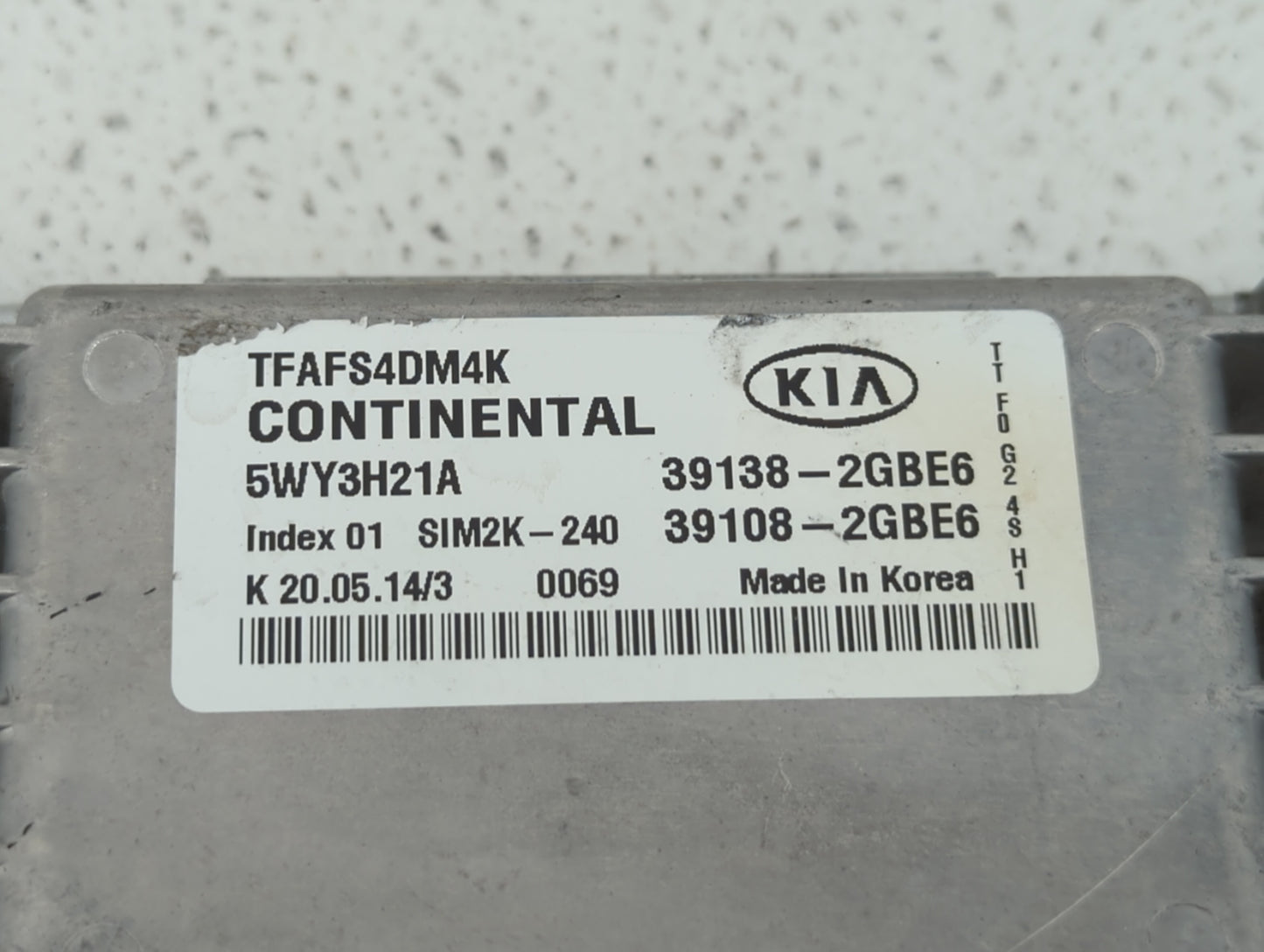 2014-2015 Kia Optima PCM Engine Control Computer ECU ECM PCU OEM P/N:39138-2GBE6 Fits Fits 2014 2015 OEM Used Auto Parts - O