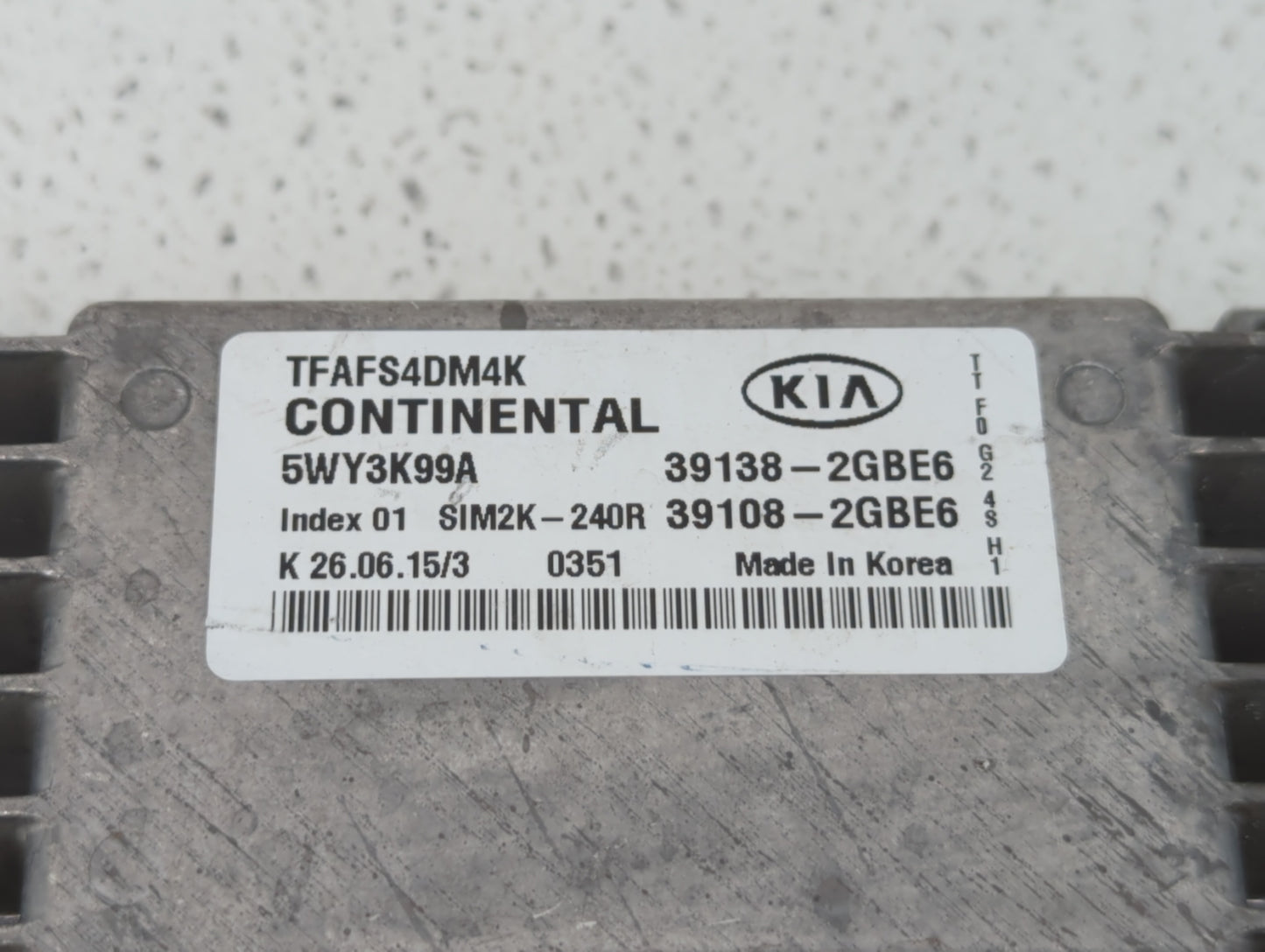 2014-2015 Kia Optima PCM Engine Control Computer ECU ECM PCU OEM P/N:39108-2GBJ6 39138-2GBJ6, 39108-2GBH5 Fits Fits 2014 201