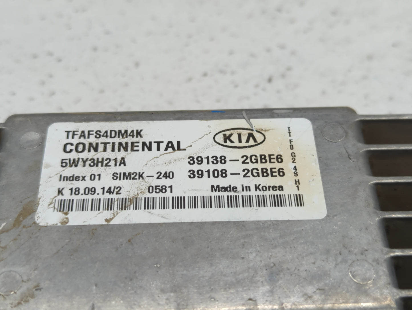 2014-2015 Kia Optima PCM Engine Control Computer ECU ECM PCU OEM P/N:39108-2GBE6 39138-2GBE6 Fits Fits 2014 2015 OEM Used Au