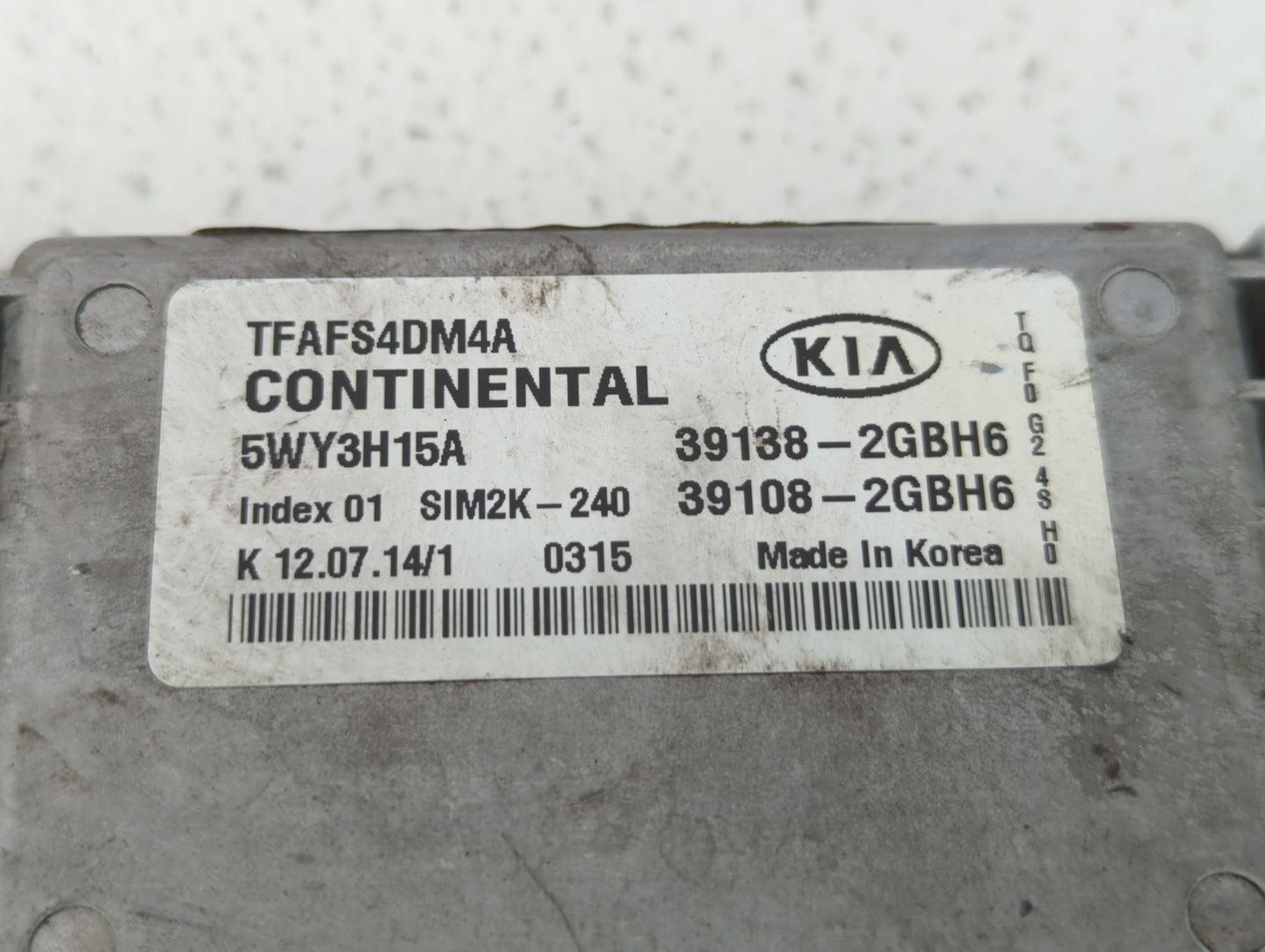 2015 Kia Optima PCM Engine Control Computer ECU ECM PCU OEM P/N:39108-2GBH6 39138-2GBH6, 39138-2GBH7, 36108-2GBH7 Fits OEM U