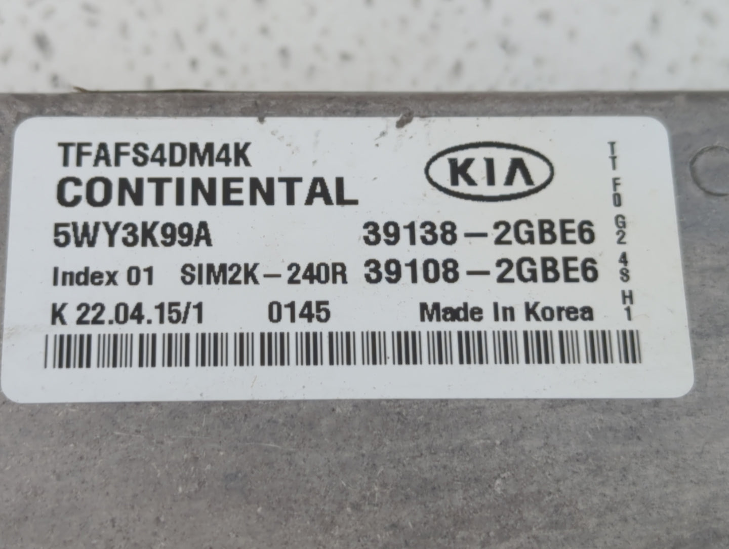2014-2015 Kia Optima PCM Engine Control Computer ECU ECM PCU OEM P/N:39108-2GBJ6 39138-2GBJ6, 39108-2GBH5 Fits Fits 2014 201