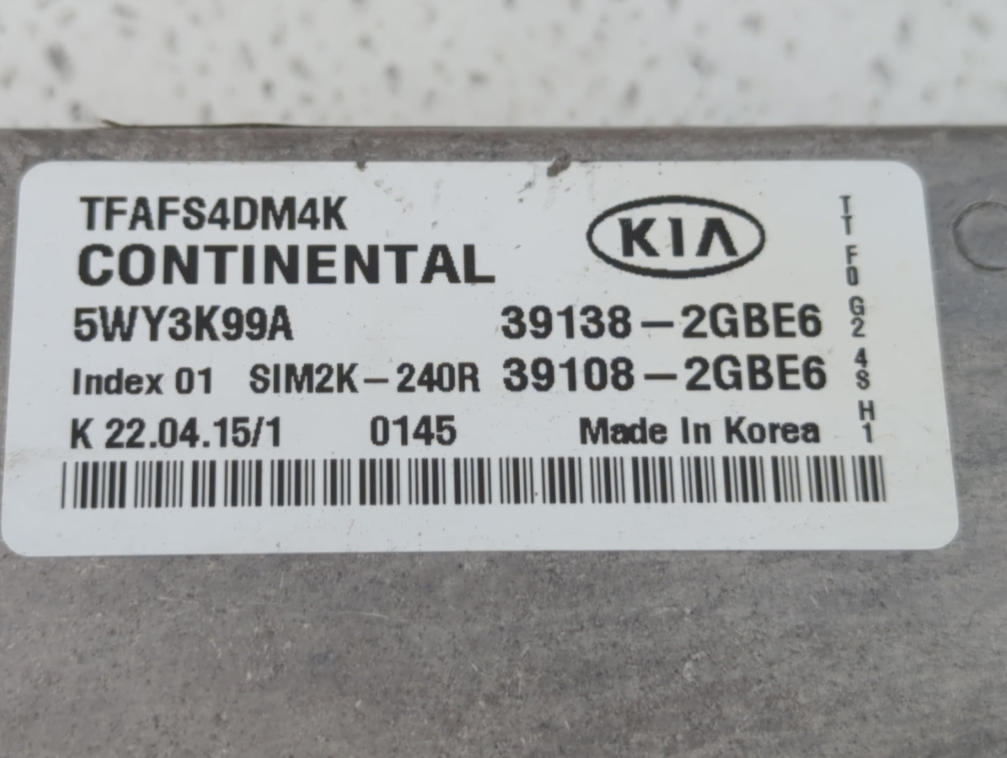 2014-2015 Kia Optima PCM Engine Control Computer ECU ECM PCU OEM P/N:39108-2GBJ6 39138-2GBJ6, 39108-2GBH5 Fits Fits 2014 201