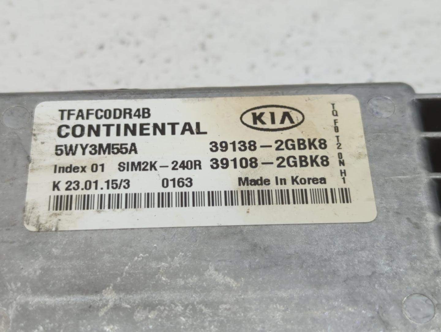 2015 Kia Optima PCM Engine Control Computer ECU ECM PCU OEM P/N:39108-2GBK8 39138-2GBK8 Fits OEM Used Auto Parts - Oemusedau