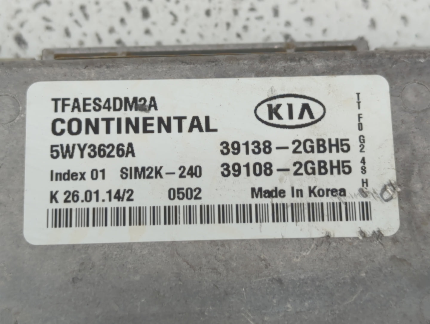 2014-2015 Kia Optima PCM Engine Control Computer ECU ECM PCU OEM P/N:39108-2GBE6 39138-2GBE6, 39108-2GBJ6 Fits Fits 2014 201