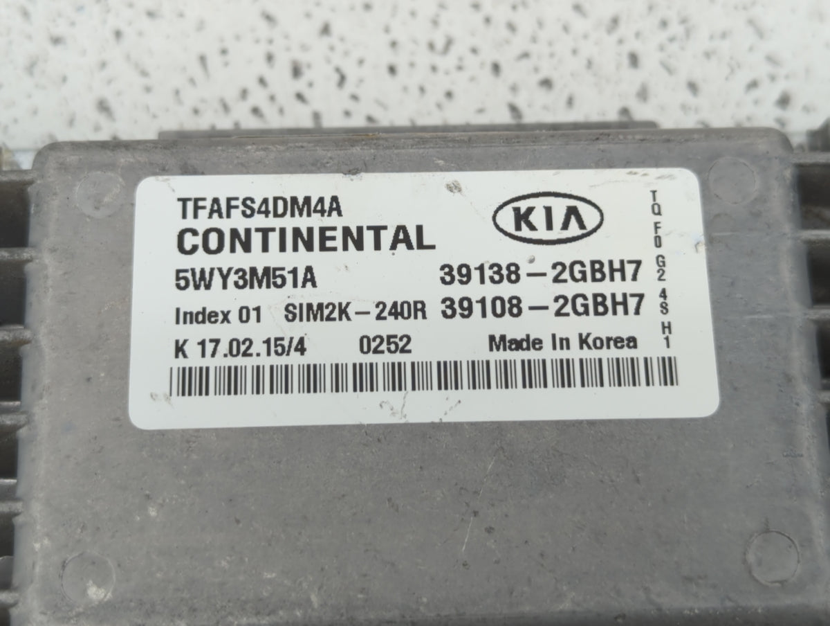 2015 Kia Optima PCM Engine Control Computer ECU ECM PCU OEM P/N:39138-2GBH7 OEM Used Auto Parts - Oemusedautoparts1.com