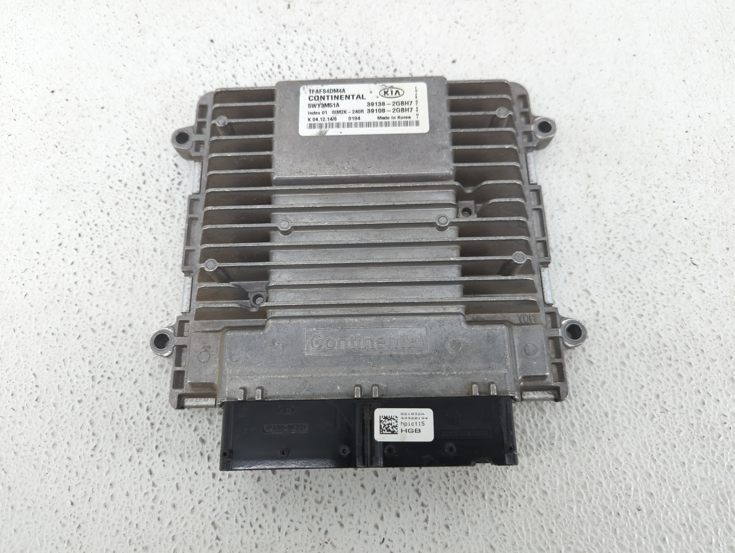 2015 Kia Optima PCM Engine Control Computer ECU ECM PCU OEM P/N:39138-2GBH7 Fits OEM Used Auto Parts - Oemusedautoparts1.com