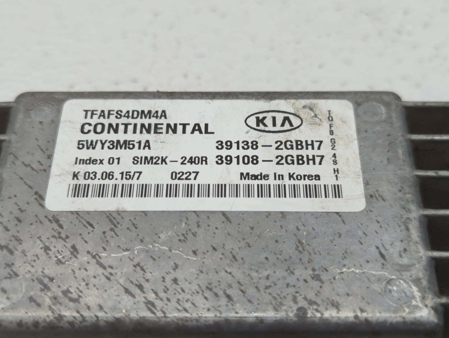 2015 Kia Optima PCM Engine Control Computer ECU ECM PCU OEM P/N:39108-2GBH7 39138-2GBH7 Fits OEM Used Auto Parts - Oemusedau