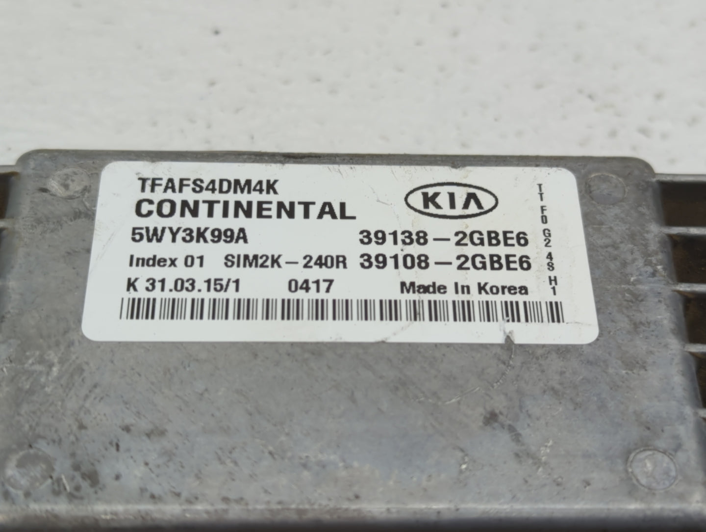 2014-2015 Kia Optima PCM Engine Control Computer ECU ECM PCU OEM P/N:39108-2GBE6 39138-2GBE6, 39108-2GBJ6 Fits Fits 2014 201
