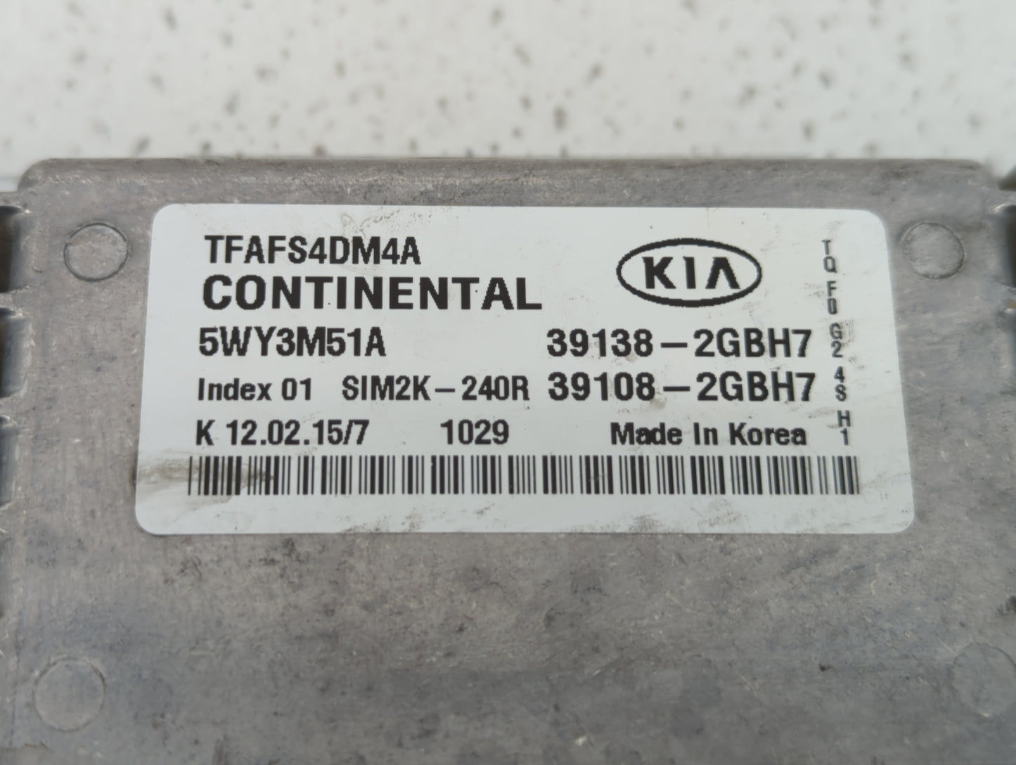 2015 Kia Optima PCM Engine Control Computer ECU ECM PCU OEM P/N:39108-2GBH7 39138-2GBH7 Fits OEM Used Auto Parts - Oemusedau