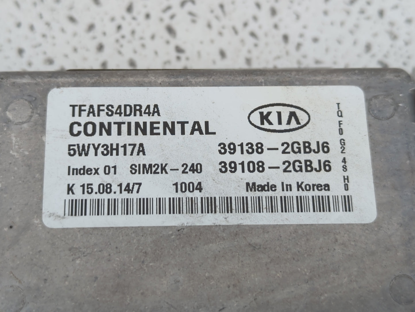 2014-2015 Kia Optima PCM Engine Control Computer ECU ECM PCU OEM P/N:39108-2GBJ6 39138-2GBJ6, 39108-2GBH7 Fits Fits 2014 201