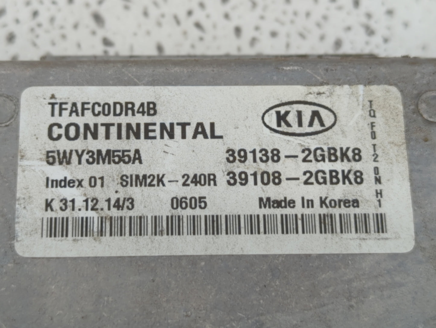 2015 Kia Optima PCM Engine Control Computer ECU ECM PCU OEM P/N:39138-2GBK8 39108-2GBK8 Fits OEM Used Auto Parts - Oemusedau