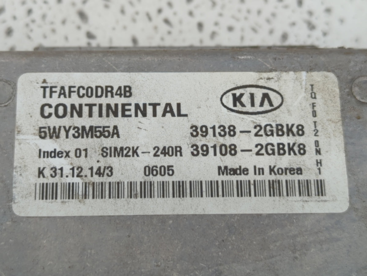 2015 Kia Optima PCM Engine Control Computer ECU ECM PCU OEM P/N:39138-2GBK8 39108-2GBK8 OEM Used Auto Parts - Oemusedautopar
