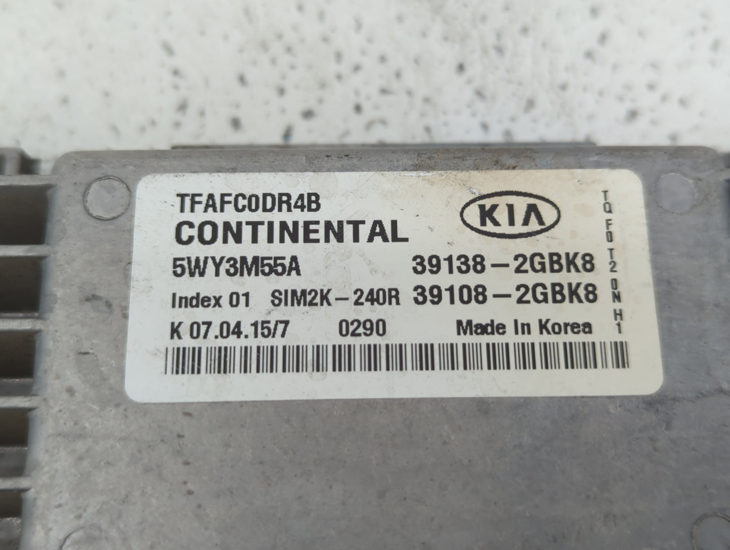 2014-2015 Kia Optima PCM Engine Control Computer ECU ECM PCU OEM P/N:39138-2GBK8 Fits Fits 2014 2015 OEM Used Auto Parts - O