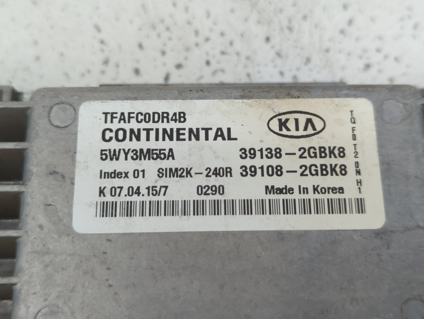 2014-2015 Kia Optima PCM Engine Control Computer ECU ECM PCU OEM P/N:39138-2GBK8 Fits Fits 2014 2015 OEM Used Auto Parts - O