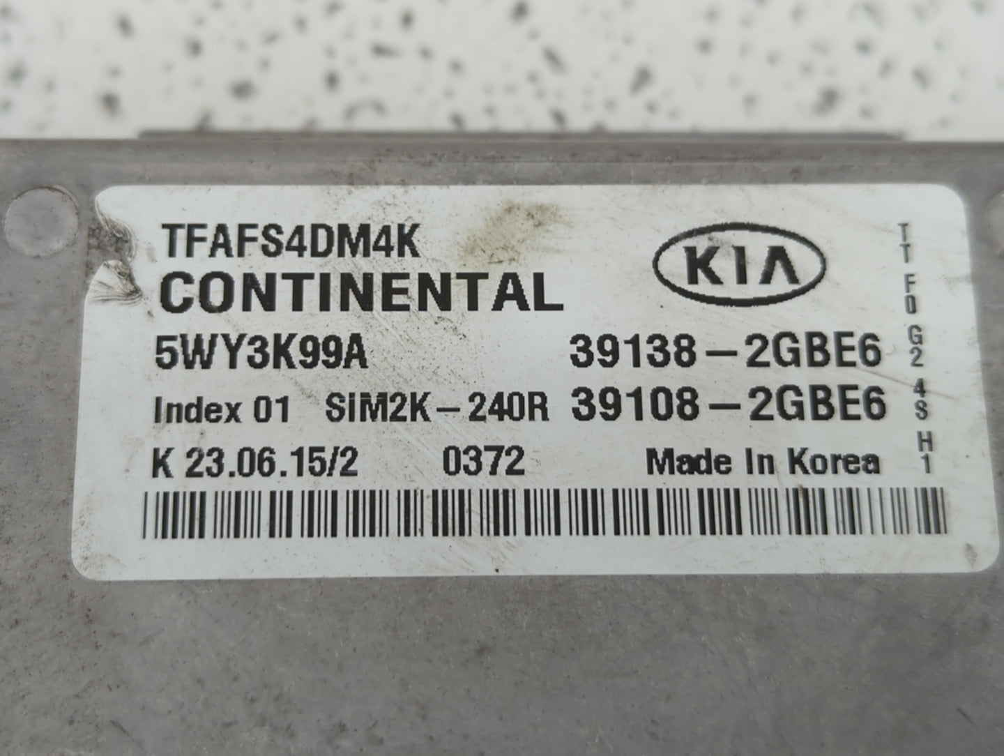 2014-2015 Kia Optima PCM Engine Control Computer ECU ECM PCU OEM P/N:39108-2GBE6 39138-2GBE6, 39108-2GBJ6 Fits Fits 2014 201