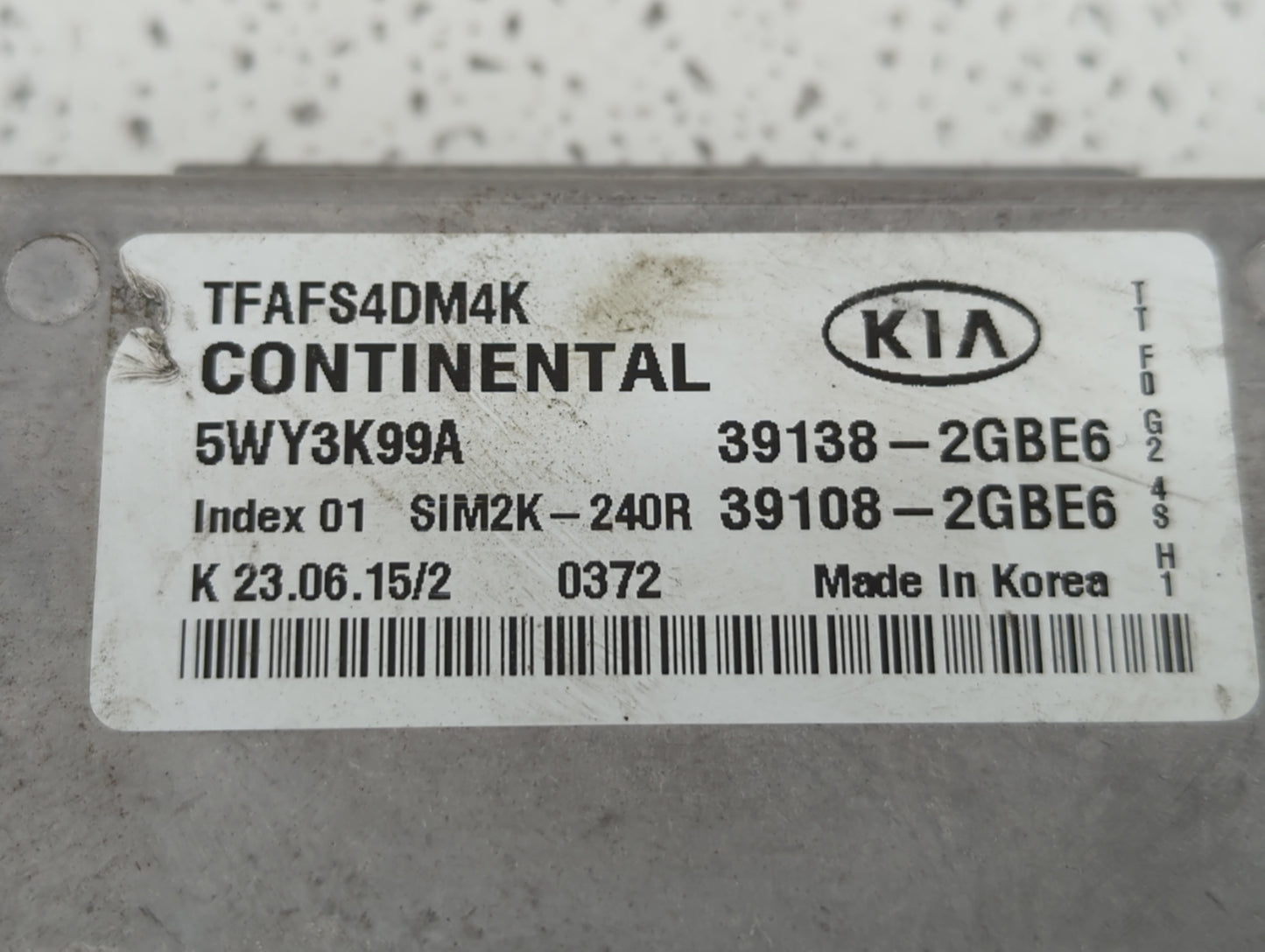 2014-2015 Kia Optima PCM Engine Control Computer ECU ECM PCU OEM P/N:39108-2GBE6 39138-2GBE6, 39108-2GBJ6 Fits Fits 2014 201