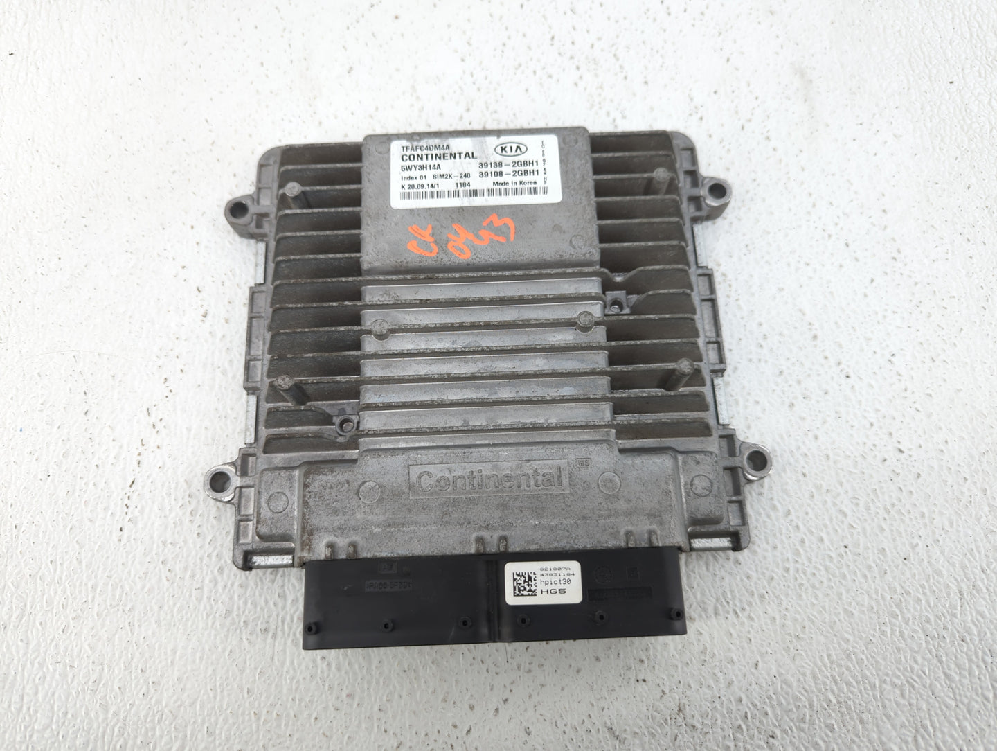 2015 Kia Optima PCM Engine Control Computer ECU ECM PCU OEM P/N:39108-2GBH1 39138-2GBH1, 39138-2GBH2, 39108-2GBH2 Fits OEM U